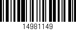 Código de barras (EAN, GTIN, SKU, ISBN): '14981149'