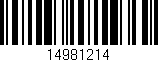 Código de barras (EAN, GTIN, SKU, ISBN): '14981214'