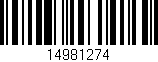 Código de barras (EAN, GTIN, SKU, ISBN): '14981274'