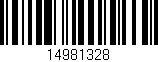 Código de barras (EAN, GTIN, SKU, ISBN): '14981328'