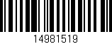 Código de barras (EAN, GTIN, SKU, ISBN): '14981519'