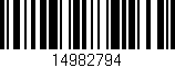 Código de barras (EAN, GTIN, SKU, ISBN): '14982794'