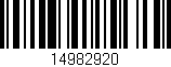 Código de barras (EAN, GTIN, SKU, ISBN): '14982920'