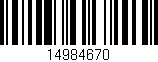 Código de barras (EAN, GTIN, SKU, ISBN): '14984670'