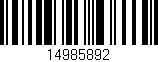 Código de barras (EAN, GTIN, SKU, ISBN): '14985892'