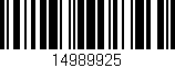 Código de barras (EAN, GTIN, SKU, ISBN): '14989925'