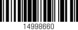 Código de barras (EAN, GTIN, SKU, ISBN): '14998660'