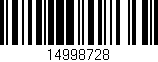 Código de barras (EAN, GTIN, SKU, ISBN): '14998728'