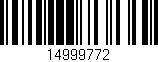 Código de barras (EAN, GTIN, SKU, ISBN): '14999772'