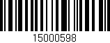 Código de barras (EAN, GTIN, SKU, ISBN): '15000598'