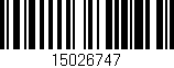 Código de barras (EAN, GTIN, SKU, ISBN): '15026747'