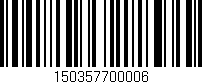 Código de barras (EAN, GTIN, SKU, ISBN): '150357700006'