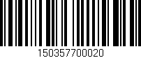 Código de barras (EAN, GTIN, SKU, ISBN): '150357700020'