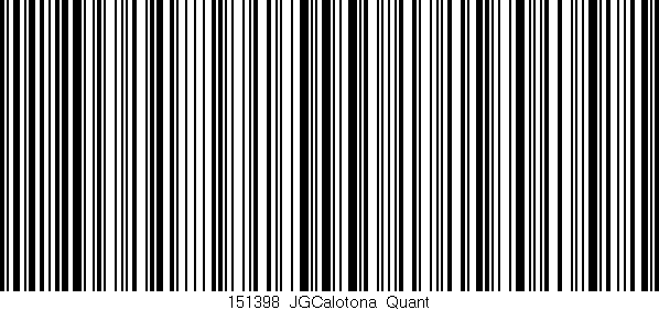 Código de barras (EAN, GTIN, SKU, ISBN): '151398_JGCalotona_Quant'