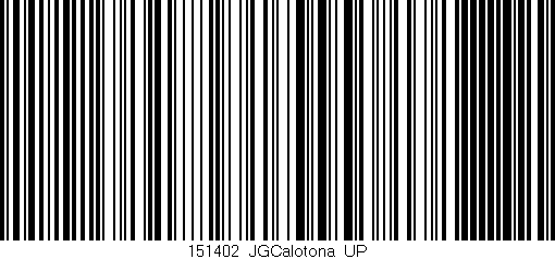 Código de barras (EAN, GTIN, SKU, ISBN): '151402_JGCalotona_UP'