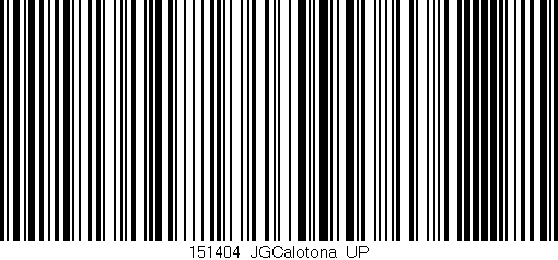 Código de barras (EAN, GTIN, SKU, ISBN): '151404_JGCalotona_UP'