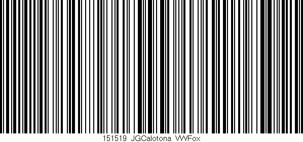 Código de barras (EAN, GTIN, SKU, ISBN): '151519_JGCalotona_VWFox'