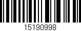 Código de barras (EAN, GTIN, SKU, ISBN): '15190998'