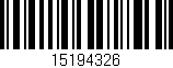 Código de barras (EAN, GTIN, SKU, ISBN): '15194326'
