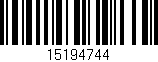 Código de barras (EAN, GTIN, SKU, ISBN): '15194744'