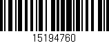 Código de barras (EAN, GTIN, SKU, ISBN): '15194760'