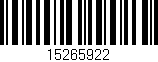 Código de barras (EAN, GTIN, SKU, ISBN): '15265922'