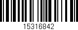 Código de barras (EAN, GTIN, SKU, ISBN): '15316842'
