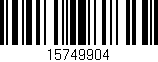 Código de barras (EAN, GTIN, SKU, ISBN): '15749904'