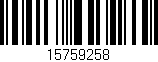 Código de barras (EAN, GTIN, SKU, ISBN): '15759258'