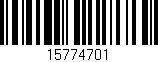 Código de barras (EAN, GTIN, SKU, ISBN): '15774701'