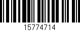 Código de barras (EAN, GTIN, SKU, ISBN): '15774714'