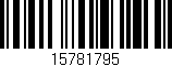 Código de barras (EAN, GTIN, SKU, ISBN): '15781795'