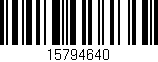Código de barras (EAN, GTIN, SKU, ISBN): '15794640'