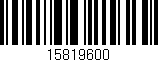 Código de barras (EAN, GTIN, SKU, ISBN): '15819600'
