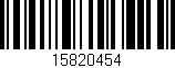 Código de barras (EAN, GTIN, SKU, ISBN): '15820454'