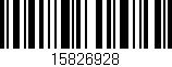 Código de barras (EAN, GTIN, SKU, ISBN): '15826928'