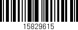 Código de barras (EAN, GTIN, SKU, ISBN): '15829615'