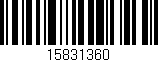 Código de barras (EAN, GTIN, SKU, ISBN): '15831360'
