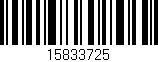 Código de barras (EAN, GTIN, SKU, ISBN): '15833725'