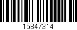 Código de barras (EAN, GTIN, SKU, ISBN): '15847314'