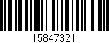Código de barras (EAN, GTIN, SKU, ISBN): '15847321'
