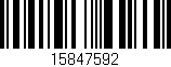 Código de barras (EAN, GTIN, SKU, ISBN): '15847592'