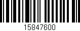 Código de barras (EAN, GTIN, SKU, ISBN): '15847600'
