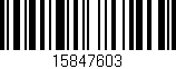 Código de barras (EAN, GTIN, SKU, ISBN): '15847603'