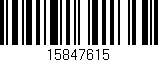 Código de barras (EAN, GTIN, SKU, ISBN): '15847615'