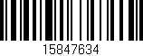 Código de barras (EAN, GTIN, SKU, ISBN): '15847634'
