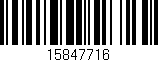 Código de barras (EAN, GTIN, SKU, ISBN): '15847716'