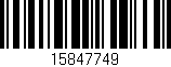 Código de barras (EAN, GTIN, SKU, ISBN): '15847749'