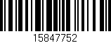 Código de barras (EAN, GTIN, SKU, ISBN): '15847752'