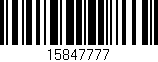 Código de barras (EAN, GTIN, SKU, ISBN): '15847777'